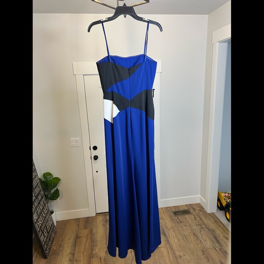 Bcbg Elegant Blue and Black Maxi Dress